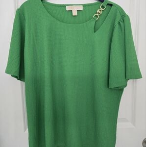 Michael Kors Green Top with Gold Detail